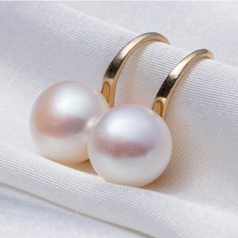 Women Hanging Pearl Earrings Trend Boucle Party Wedding Fashion Round Pearl Jewelry