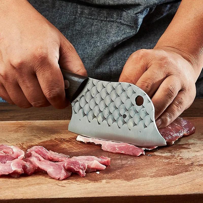 Barbecue Knife Chef Cleaver Meat Fruit Fish Vegetable Kitchen Knives Wood Handle Boning Butcher Knife Utility Slicing Knife Tool