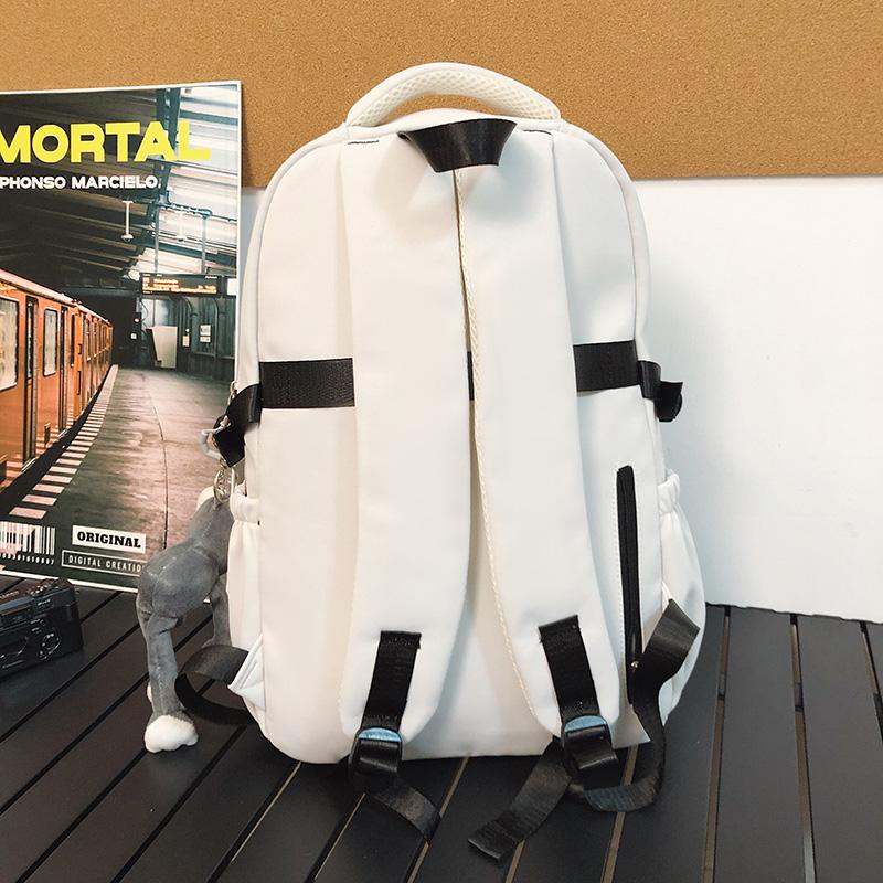 Men Travel Backpack Women Color Block Backpack Junior High School Student Schoolbag