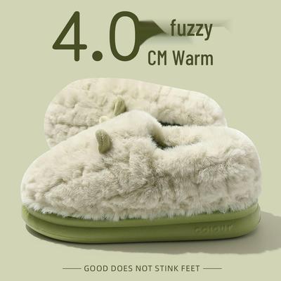 Pantoufles en coton peluche antidérapantes pour femmes - Talon fermé pour porter à l'intérieur/extérieur, Chaussons chauds pour post-partum pour Automne & Hiver 2025.