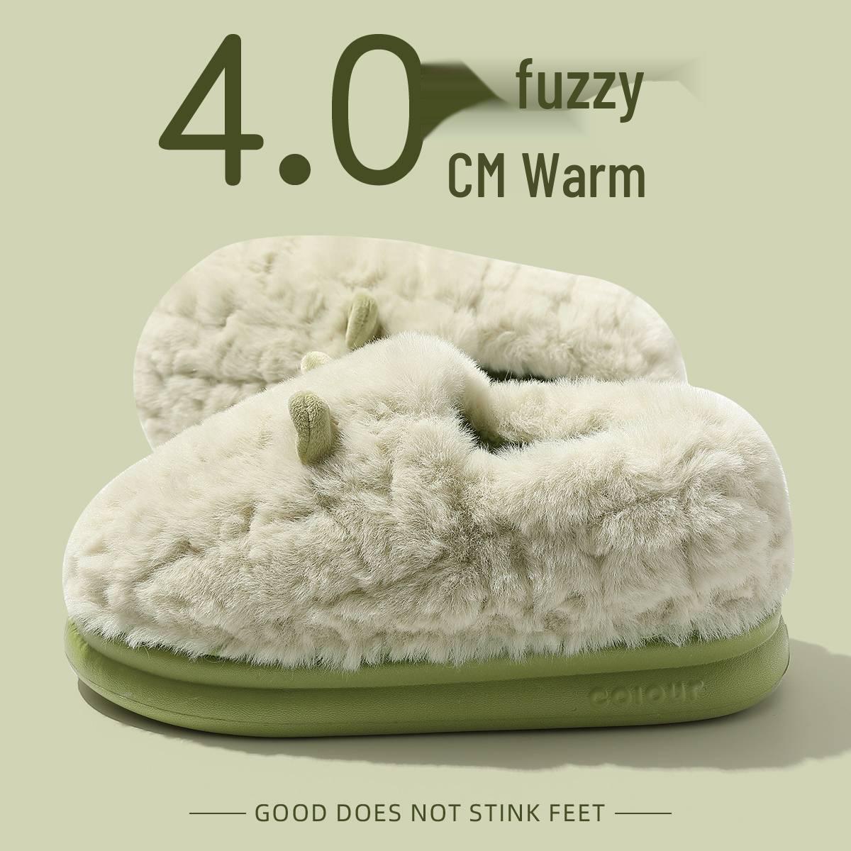 

Women s Non-slip Plush Cotton Slippers - Closed Heel for Indoor/Outdoor Wear, Warm Postpartum Shoes for Autumn & Winter 2025. 38-39 Size Up