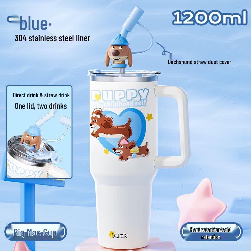 Diller Dachshund 1200ML Stainless Steel Straw Tumbler