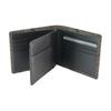 [Inden-ya] Inden Bifold Wallet, Bill Compartment F, No Coin Purse, Deerskin, Black with White Lacquer, Chrysanthemum Pattern, 2009-11-005