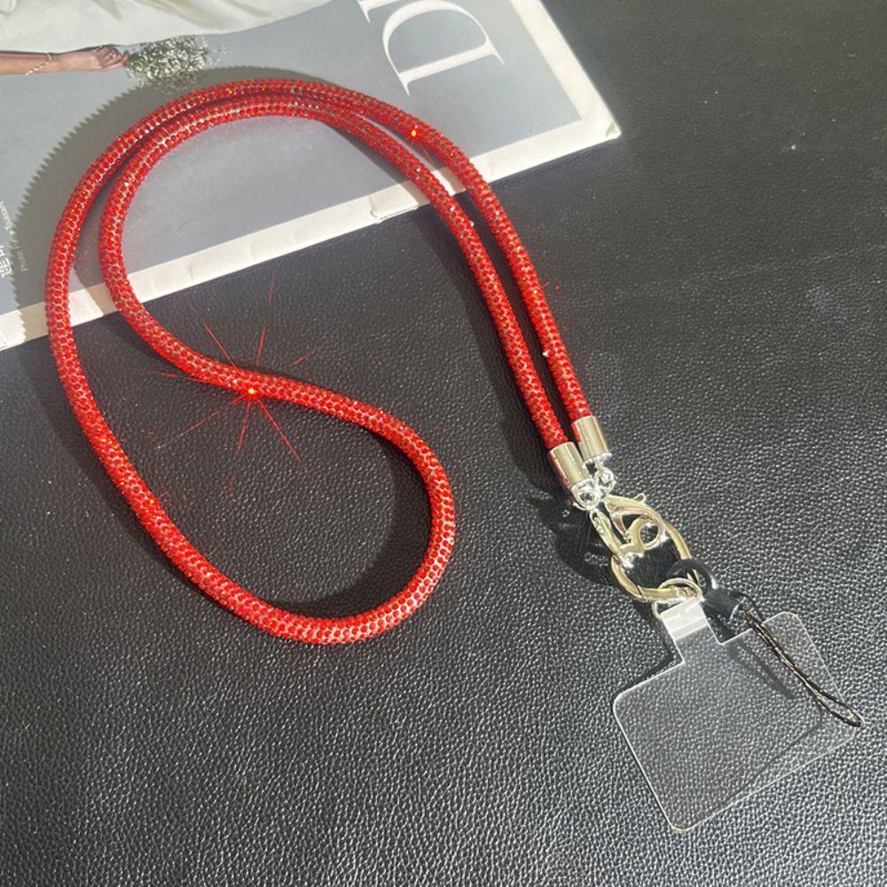 Glitter Crystal Rhinestone Phone Lanyard Bright Bling Bling Phone Case Chain Straps Phone Anti-lost Rope Phone Accessories