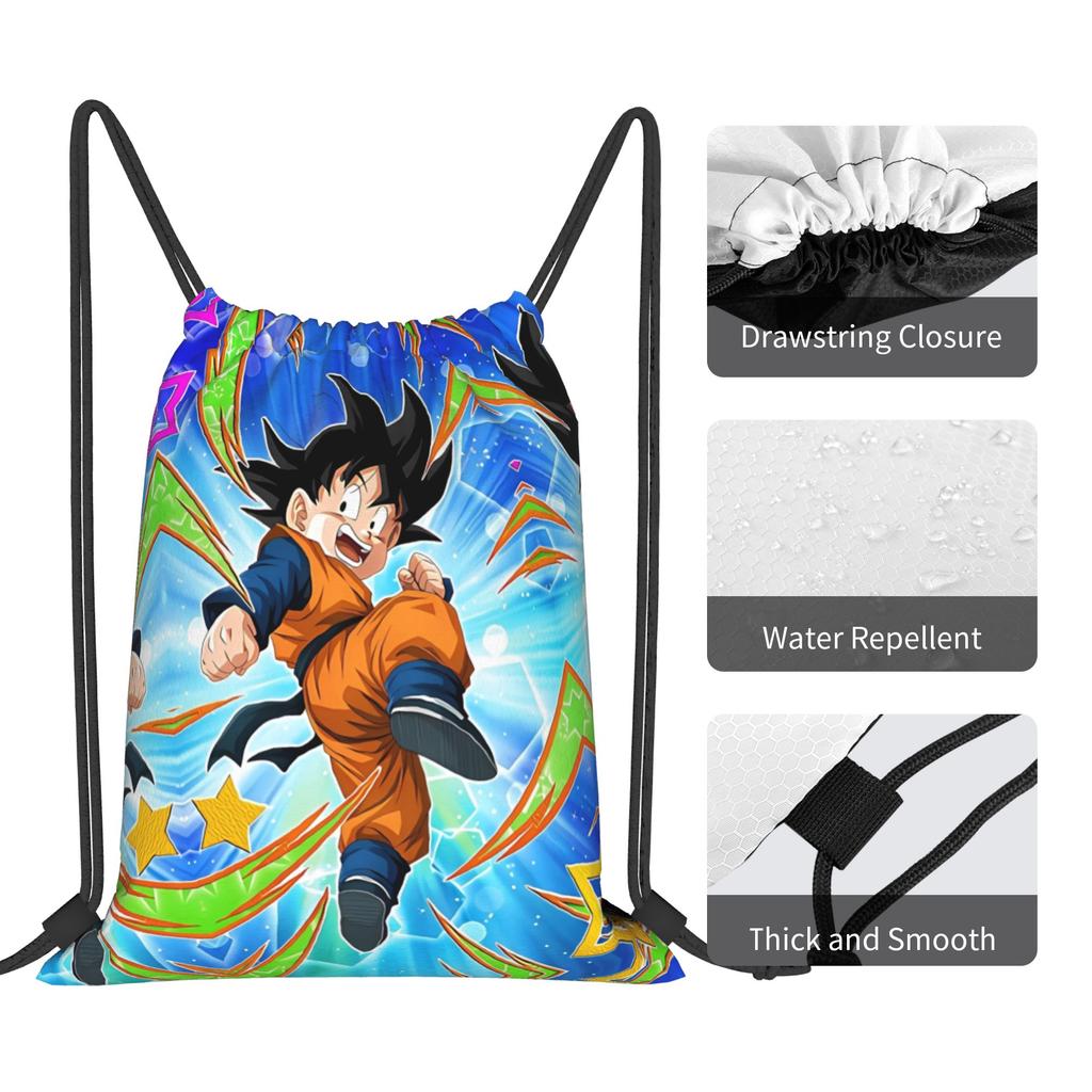 Custom DBZ Dragons Goku Ball Drawstring Backpack Women Men Sport Gym Sackpack Foldable Eccentric Shopping Bag Sack