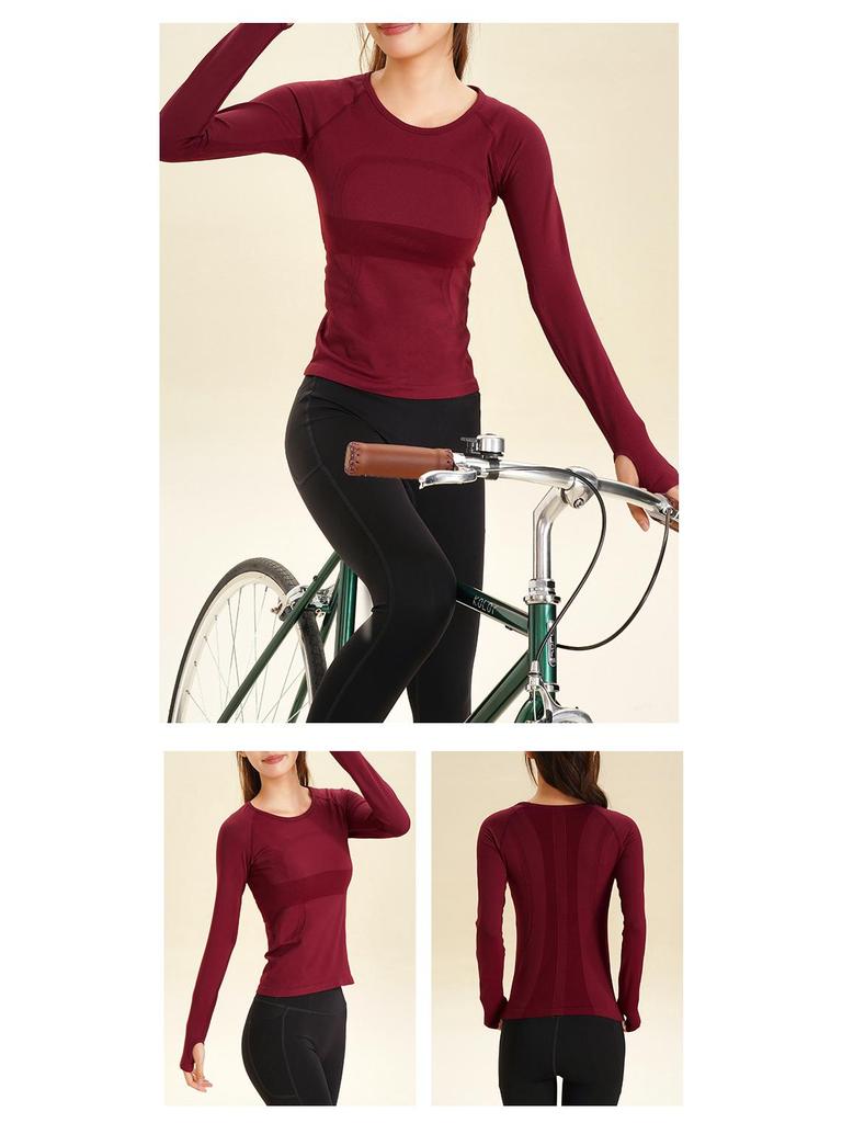 Lulu Women's Long-Sleeve Quick-Dry High-Elastic Yoga and Pilates Slim-Fit Running Top