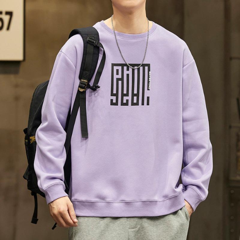 

Новая осенняя мужская толстовка в корейском стиле с цифровым принтом, пуловер с длинным рукавом, молодежная модная популярная толстовка с воротником для мужчин 4XL