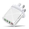 48W QC3.0 4-Port USB Fast Charger with US EU UK Plugs