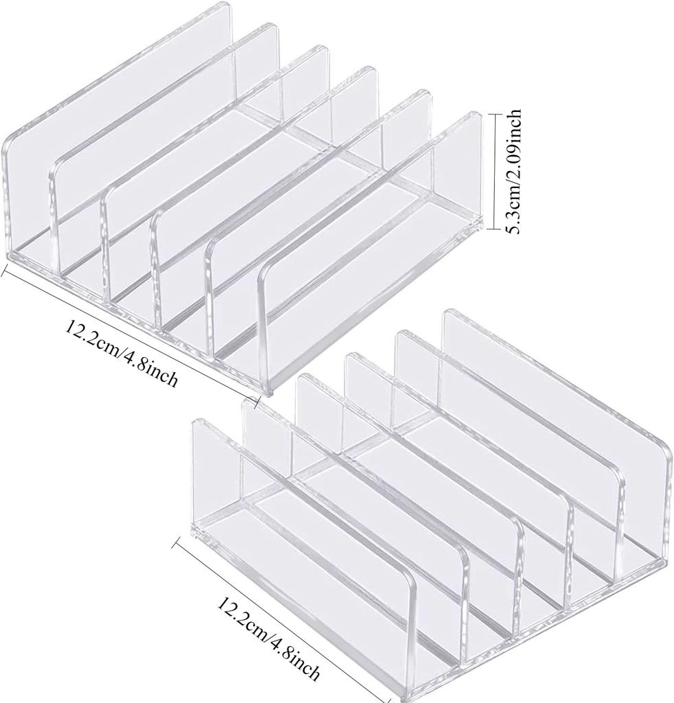 5 Grids Office Document Transparent Acrylic Student Book Rack Plastic Record Rack Desktop Eye Shadow Palette Powder Storage Box