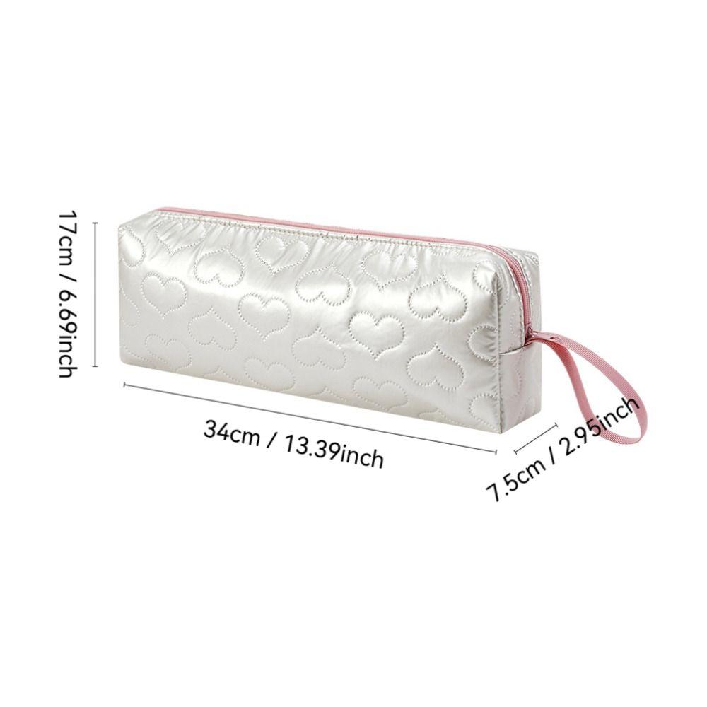 Cute PU Leather Hair Dryer Storage Bag Heart-shaped with Handle Curler Storage Bag Portable Dustproof Carrying Case for Travel