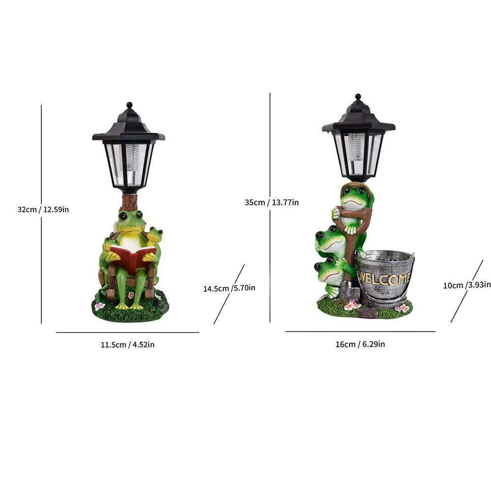 Lifelike Frog Plant Pot  Light Weatherproof Solar Frog Lamp Frog Statue Solar Light  Pathway Decor