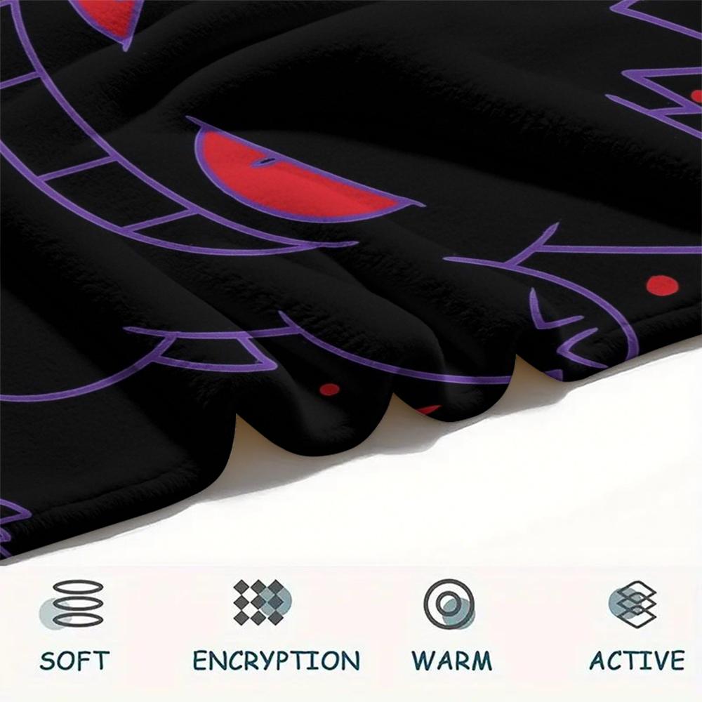 Cute Gengar Blanket, Warm Throw for Bedroom, Perfect Gift for Gengar Fans.chl