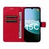 For Xiaomi Redmi 15C 5G (EU) (173mm)/15C 4G (EU) (173mm) Leather Wallet Case with Strap Solid Color Phone Stand Cover