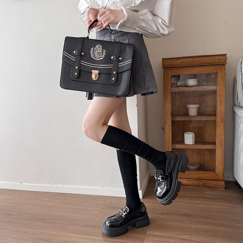New White Calf Socks Women'S Spring And Autumn Japanese College Style Solid Color Versatile Black Thin Student Uniform Stockings