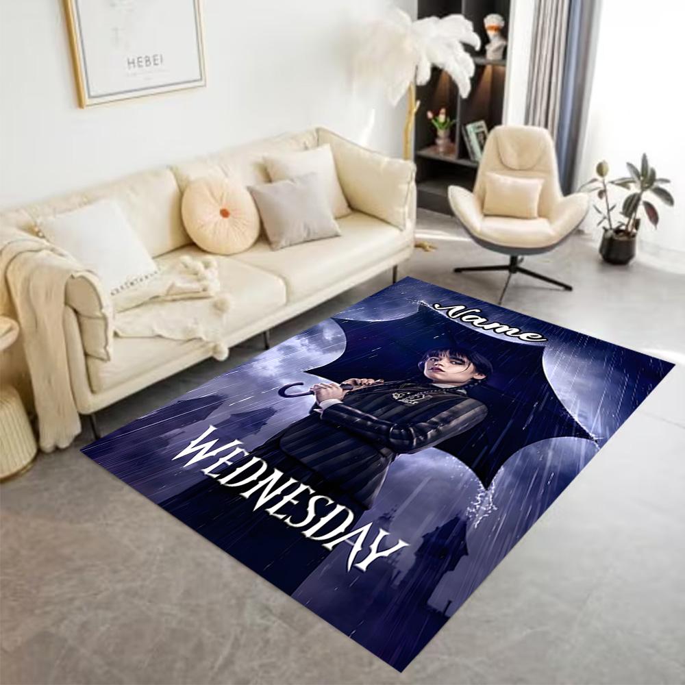 Wednesday Addams: Umbrella Mystery Customize Text Area Rug Suitable for Dormitory Living Rooms Bedrooms Hallway Antislip Carpet Office home decor