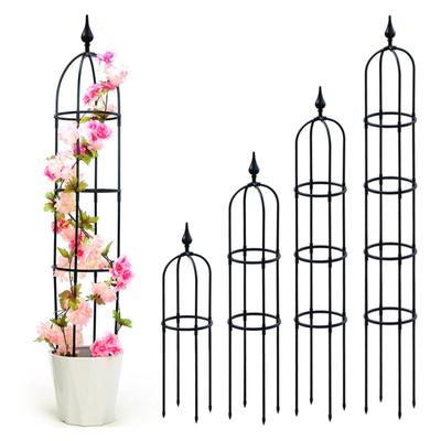 Plant Obelisk Trellis Climbing Plants Garden Tower Trellis Outdoor Rose Bush Support Rustproof Metal Trellis for Potted Plant Clematis Vine Jasmine