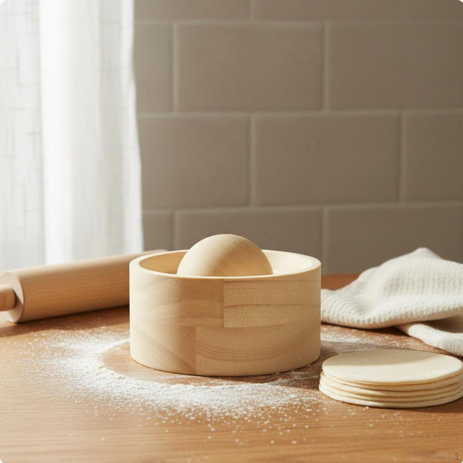 Wooden Dumpling Wrapper Press Quick Shaping Skin Pressing tool Time Saving Solid