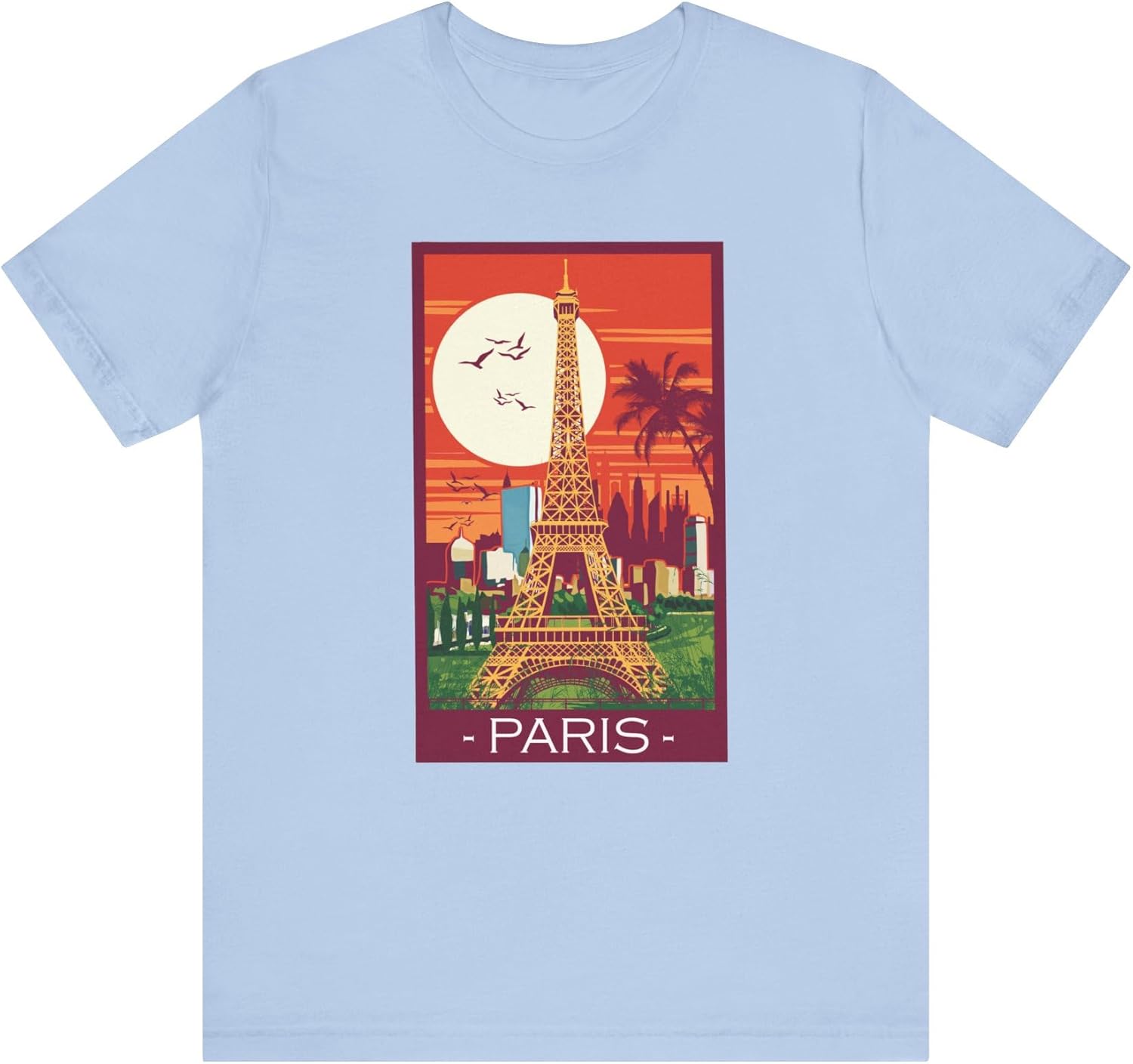 Retro Poster Paris Graphic Design Tee, Paris Shirt, Vintage Tees, Art Design T-Shirt, Graphic Tee, Retro Art Shirts S разноцветный