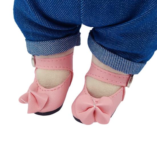 1 Paar Hübsche Puppenschuhe Schnallendesign Bunte Schleife Mädchen Puppenschuhe für Kinder
