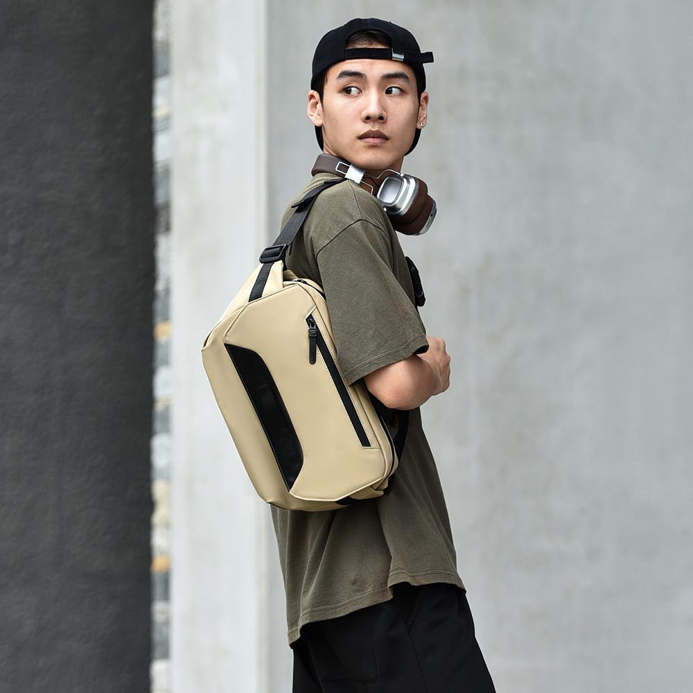 Shoulder Bag Men Multifunction Expandable Waterproof Travel Crossbody Sling Bag Pack Messenger Pack Chest Bag for Male