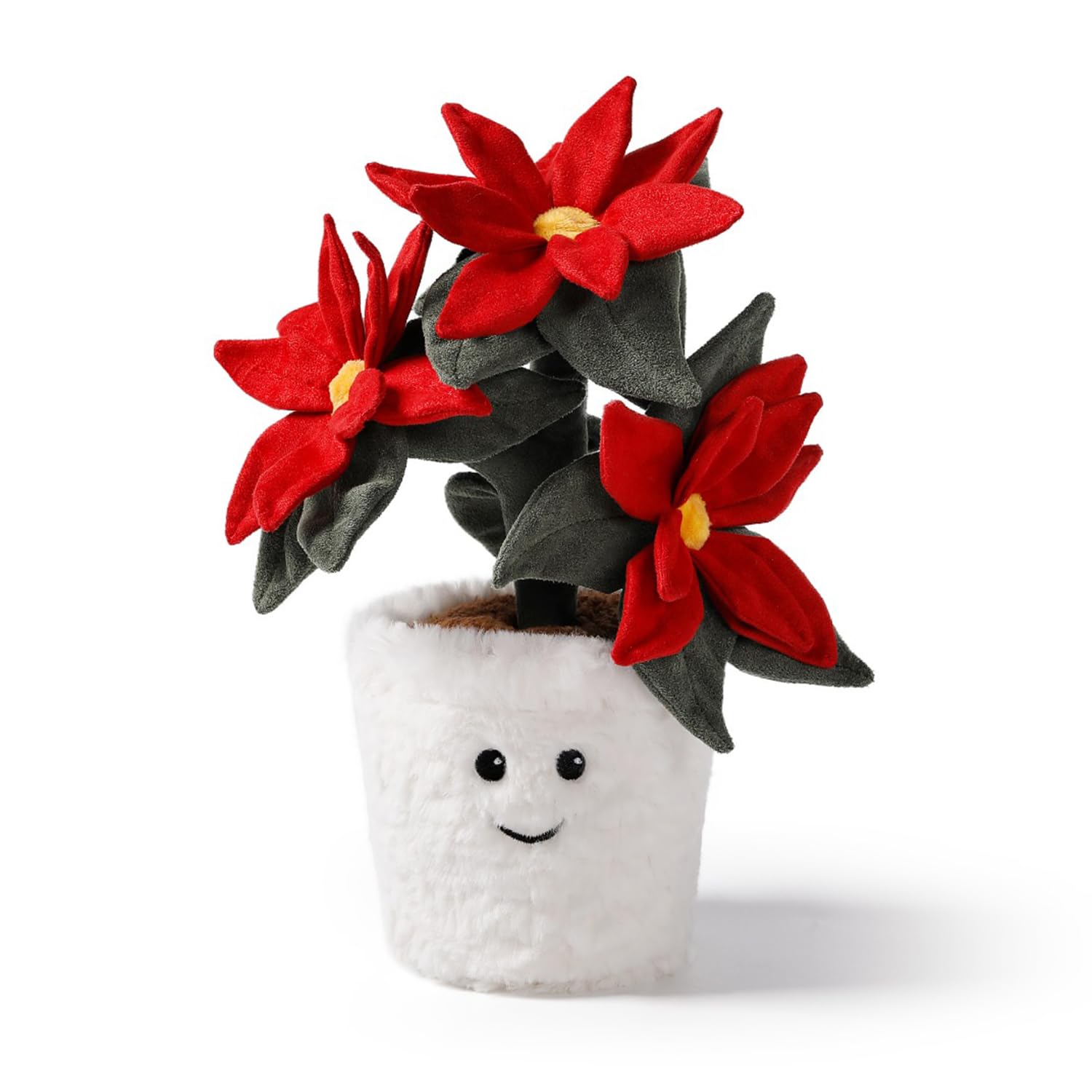 McHugs Joyful Poinsettia Bonsai Poinsettia Potted Plant Plush Toy MC300310