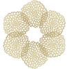 Sweet Elegance® Coasters Set of 6 Hollow PVC Coaster Cup Mats Thanksgiving Table Ornament Decorations for Home Festival (Gold Flowers)