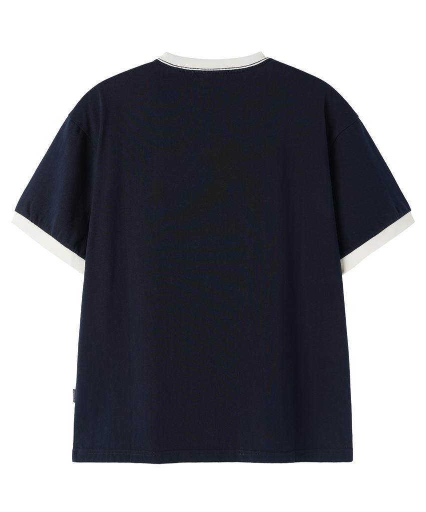 Opeunyadeu(Owai) Logo Patch Ringer Tee - Navy