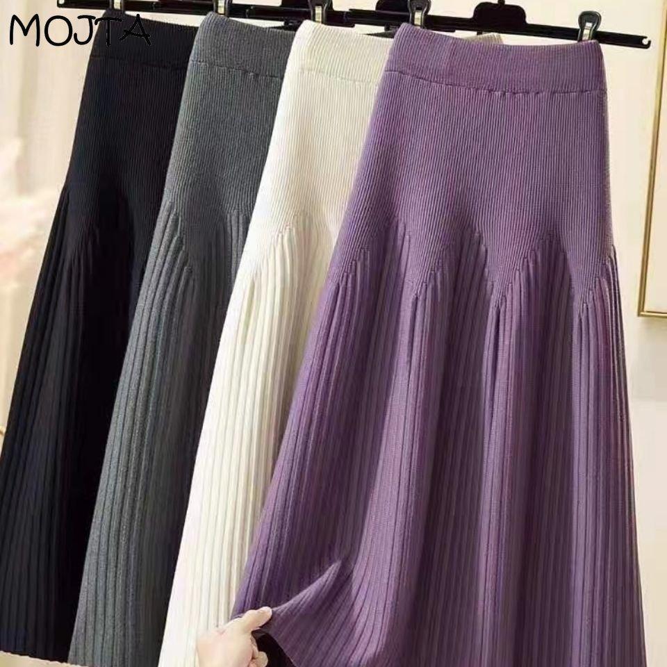 Женская элегантная повседневная уличная офисная юбка с высокой талией — фото 4