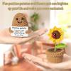 2PCS Positive Mini Sunflower Pot Potato Handicrafts Creative Funny Knitted Flower Crafts Desk Decoration Crochet Birthday Gifts