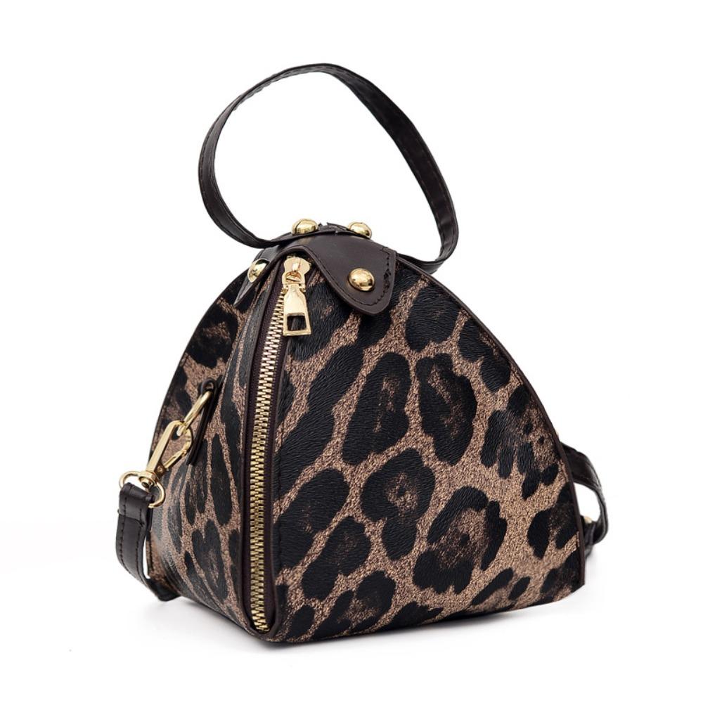 Casual Leopard Print Messenger Bag Large Capacity Multifunctional Dumpling Shape Wallet Pu Leather Handbag Women коричневый