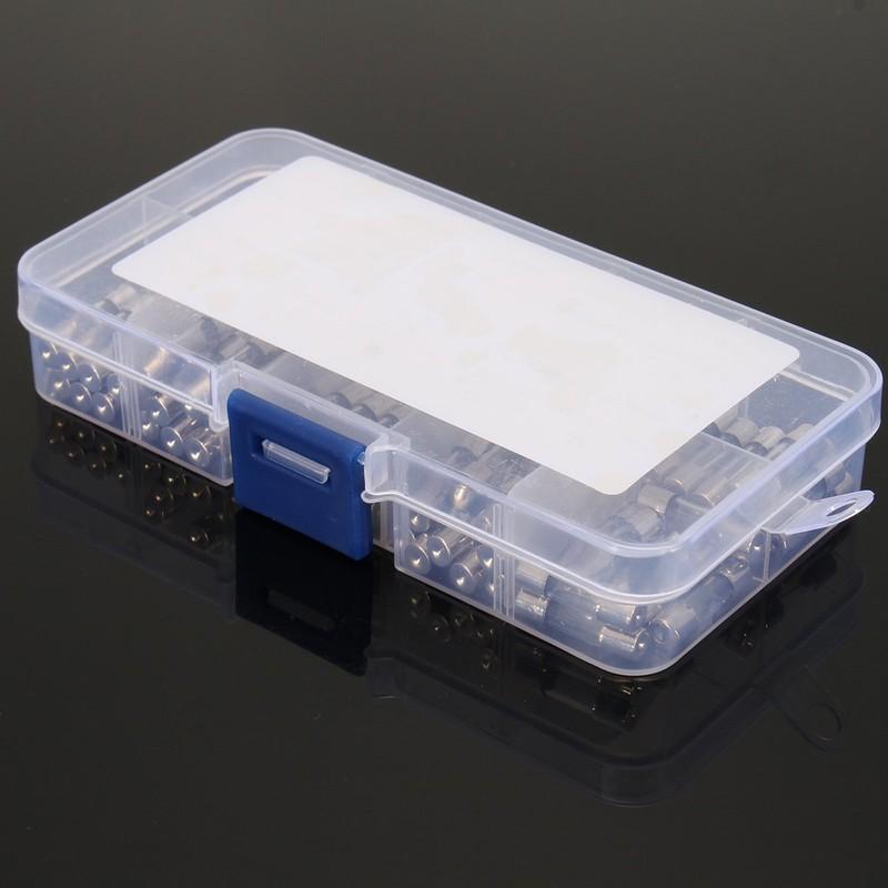 100Pcs 5x20mm Fast Blow 0.2A-15A Auto Car Truck Glass Tube Fuses Assorted Kit