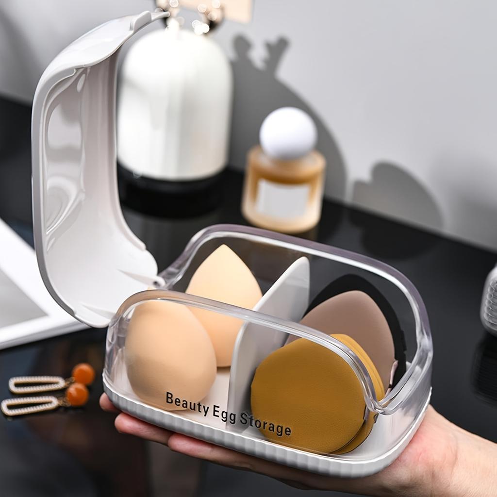 1PC Empty Transparent Puffs Drying Box Storage Case Portable Sponge Stand Cosmetic Rack Makeup Puff Holder