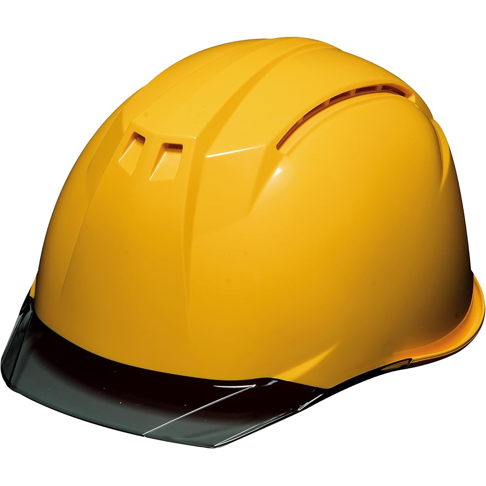 DIC AA11EVO-CW Helmet with Ventilation Holes, Transparent Visor, Styrofoam Liner Yellow/Smoke