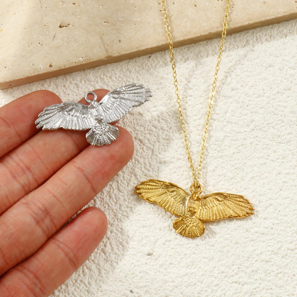 1 Piece 304 Stainless Steel Pendants Multicolor Eagle Animal 3D Charms For DIY Necklace Jewelry Making Findings 4.2cm X 1.9cm