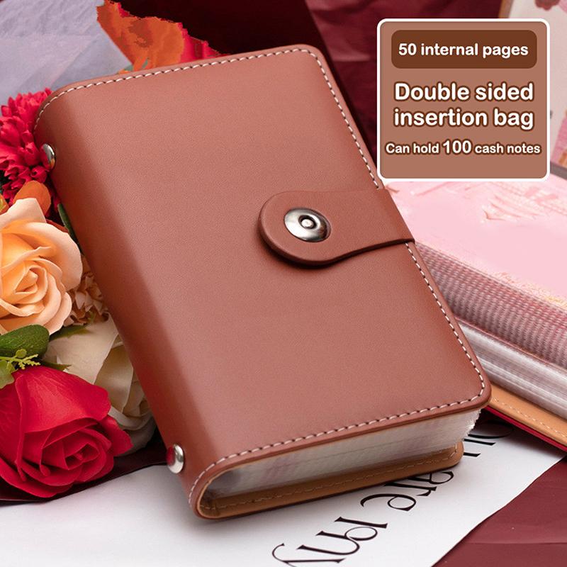 Banknote Storage Book Made Of Pu Material, Can Hold 100 Banknotes, With Banknote Photos, Stamps, Bank Card Storage Book
