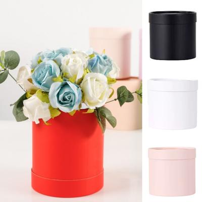 Round Flower Gift Box Hand-held Cardboard Bouquet Packaging Decoration Case Wedding Party Flower Arrangement Bucket