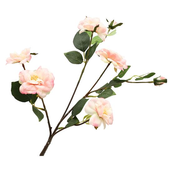 4 Stem Artificial Camellia Tree Branch with 6 Heads Blooms Faux Silk Camellia розовый