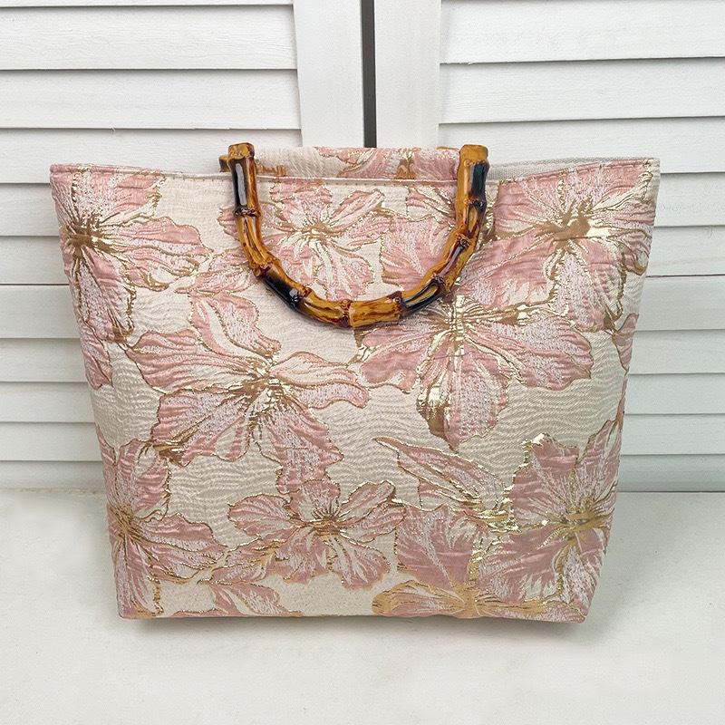 New Bamboo Knot Handbag High-End Colorful Retro Women's Handheld Heavy Embroidery Trendy Evening Bag 2026