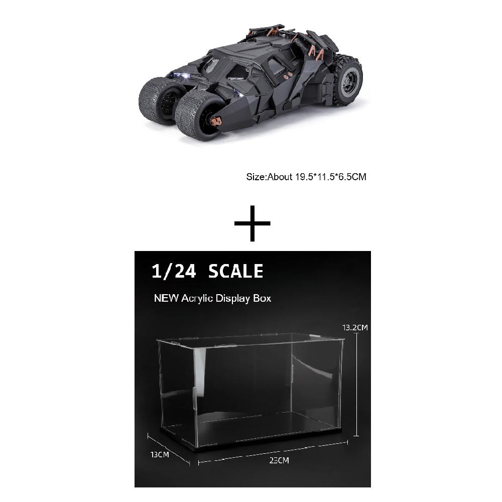 1:24 Scale Batmobile Model Classic Car Toy Metal Diecast Sound & Light Spray Fighting Vehicle Models Decoration Display Ornament