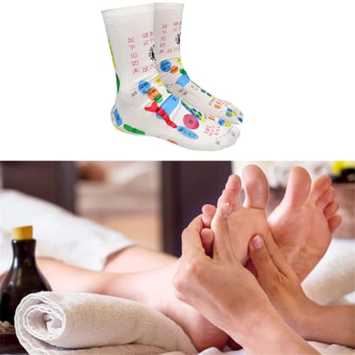 Illustrated Acupoint Socks & Gloves, Meridian Discharge, Foot Reflexology, Healthcare Massage Tool
