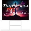 Bible Verse Saying Outdoor Yard Sign Thank You Jesus Yard Signs with Stakes Two Sided Print Christianity Durable Yard Signs Weatherproof Party Open
