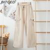 BITCED Quick-Dry Workwear Trousers for Women Summer/Autumn High-Waisted Wide-Leg Slimming Casual Trousers