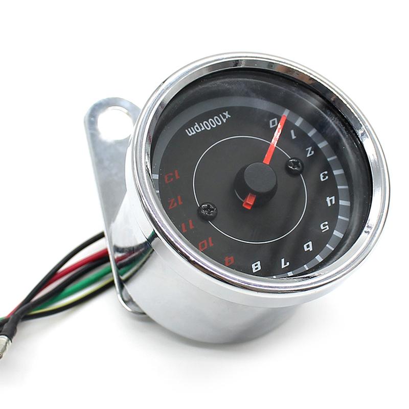 DC 12V Universal Motorcycle Tachometer Blue LED Backlight 1000RPM REV Counter Electronic Tach Meter Motorcycle Tacho Gauge