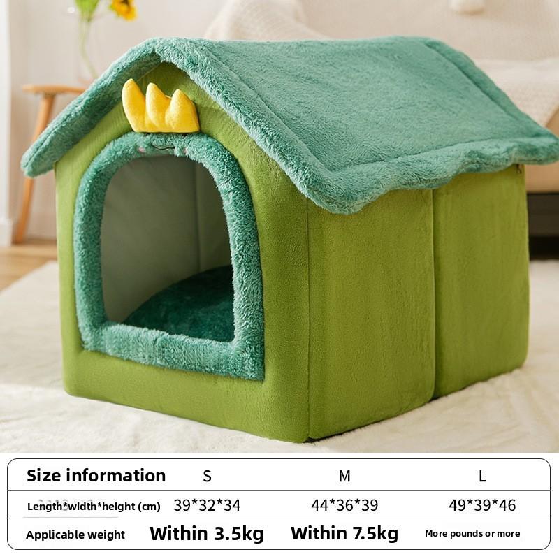 Kennel House Type Four-season Universal Small Dog Teddy Fight Removable Dog House Cat Nest Bed Spring and Autumn Pet Supplies