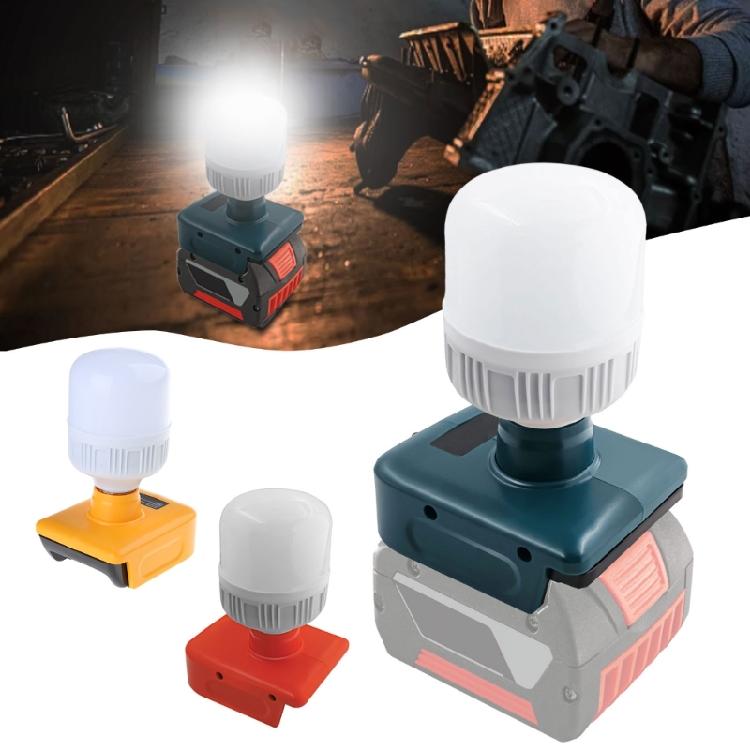 LED Work Lights with LED Bulb, 12W 1300lm Protable LED FloodLight for 18V Battery 6500K Cordless Flashlight for Outdoors