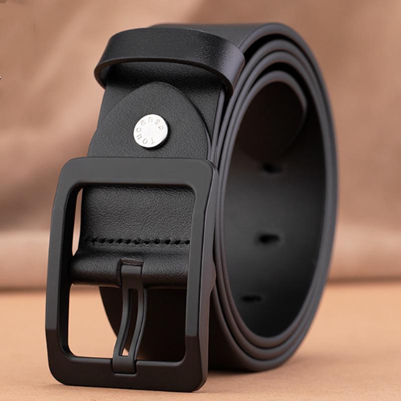 Men's PU Vintage Pin Buckle Leather Belt - Casual & Business Versatile Accessory for Jeans