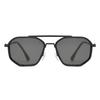 Double beam metal punk sunglasses men's, women's retro ins style European and American ink polygon personalized glasses