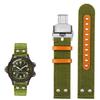 Nylon+Leather Watchband For Sei-ko Hamilton Khaki Aviation Beyond Wind Series Canvas with Rivet Military Watch Band Strap 22mm