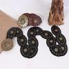 Comfortable Round Disk Waist Belt For Women PU Leather Strap With Ethnic Motifs Everyday Wear