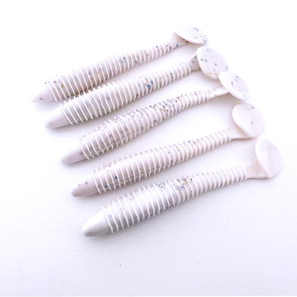 12cm Two-Color Threaded T-Tail Sinking Soft Lure for Sea and Boat Fishing